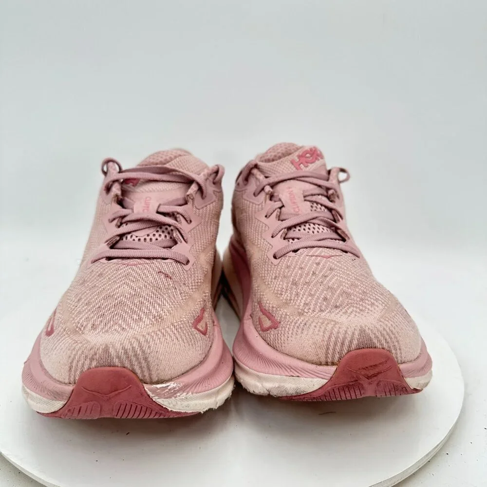 Hoka One One Clifton 9 Women Size 9B 1127896-PMPW Pink Mauve Pale Peach Shoes - Picture 2 of 12